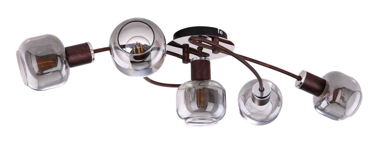 Globo Lighting - PALLO - Deckenleuchte Metall bronzefarben, 5x E14