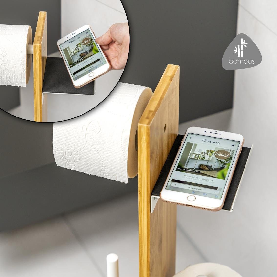 eluno WC-Garnitur 4in1, WC-Bürste, (Ersatz)Rollenhalter, Ablage, Toilette, (Set), 4in1, freistehend