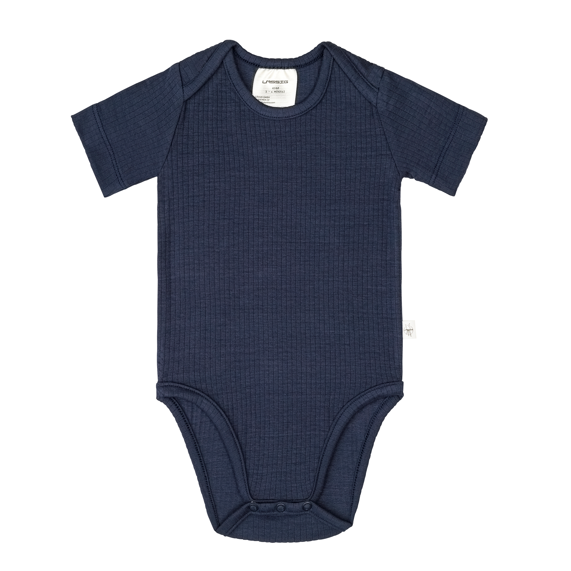 Baby Body Kurzarm - gerippt, Blau