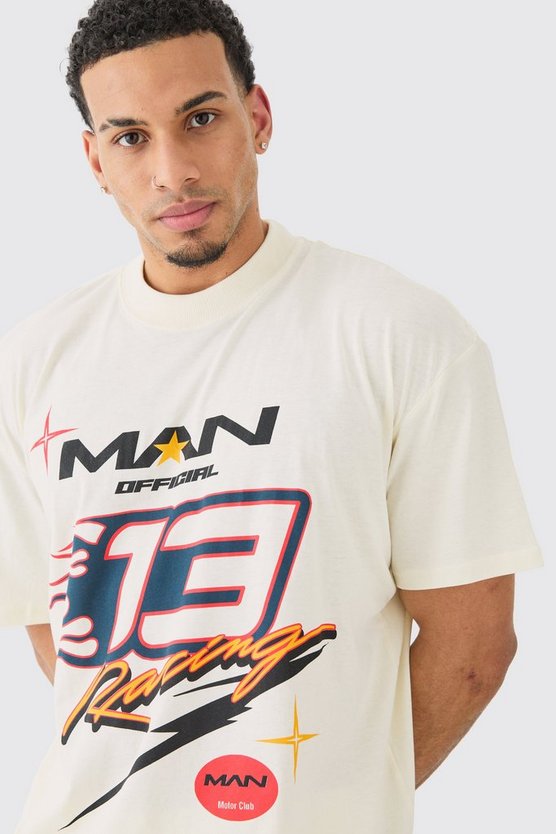 Oversize T-Shirt mit Man-Print