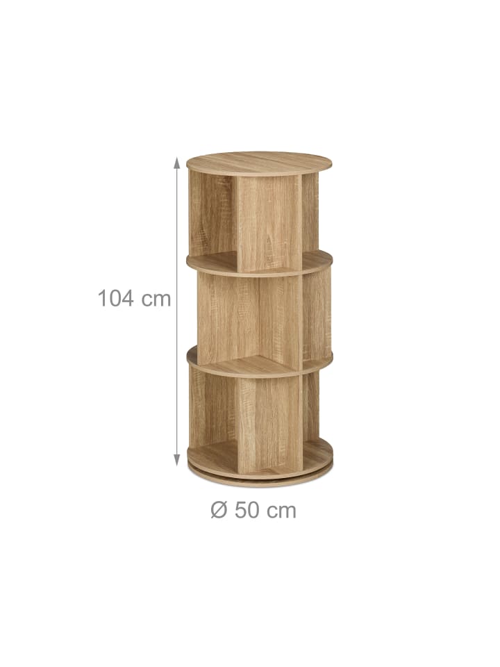 relaxdays Bücherregal in Natur - (H)104 x Ø 50 cm günstig kaufen onesize