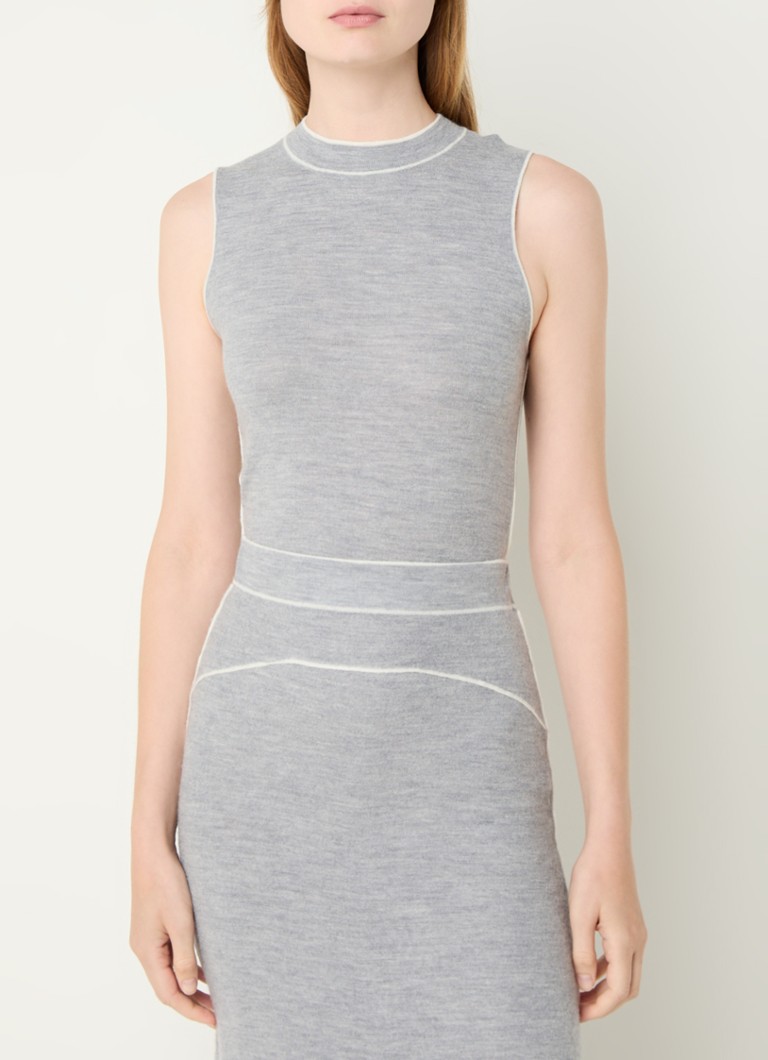 Sandro Πλεκτό μάλλινο crop top με λεπτή πλέξη