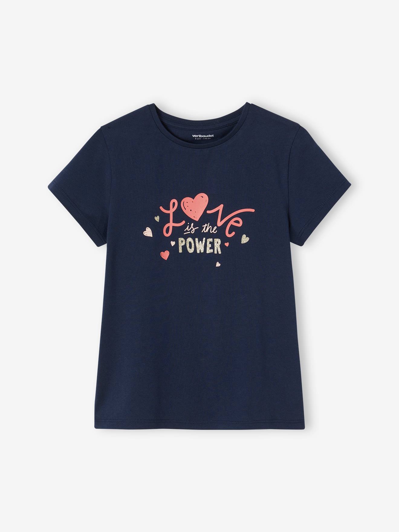Vertbaudet 3er-Pack Mädchen T-Shirts, Glanzdetails BASIC Oeko-Tex - himbeer