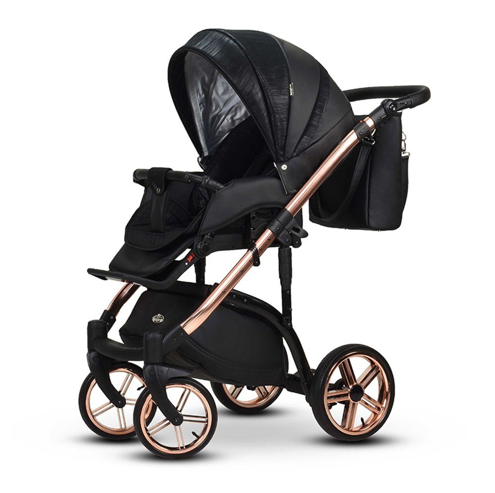 babies-on-wheels Kombi-Kinderwagen 3 in 1 Kinderwagen-Set Vip Lux - 12 Teile - in 16 Farben