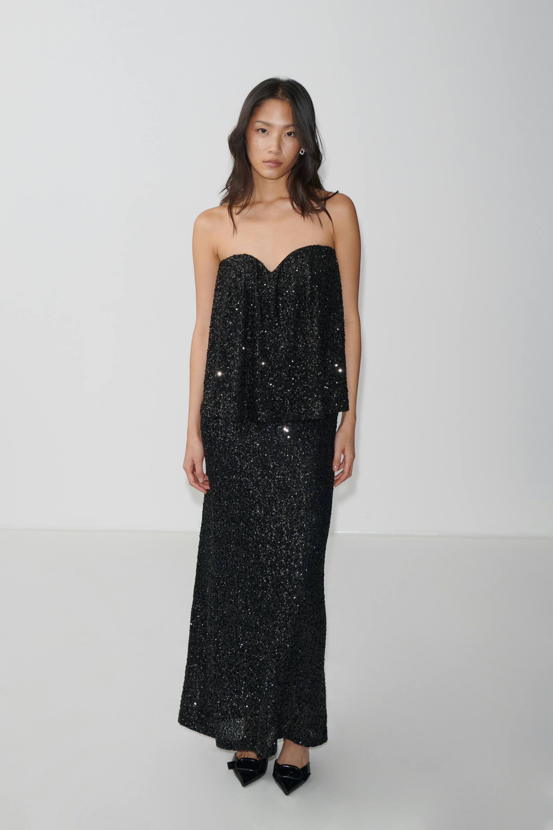 Sequin maxi skirt
