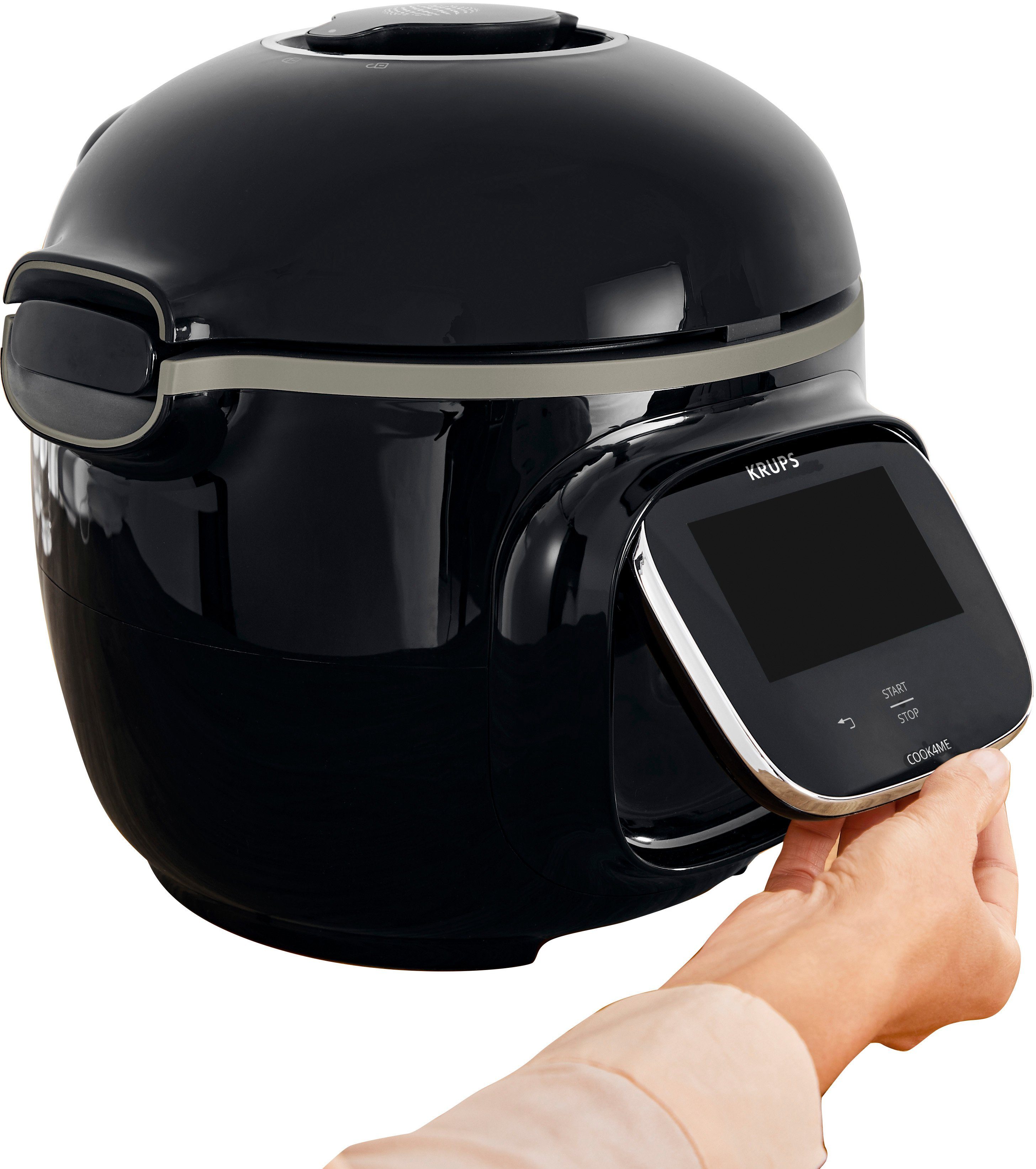 Krups Multikocher CZ9128 Cook4Me Touch, 1600 W, 6 l Schüssel, elektr. Schnellkochtopf, WLAN-fähig, 250 Rezepte, 13 Gareinstellungen