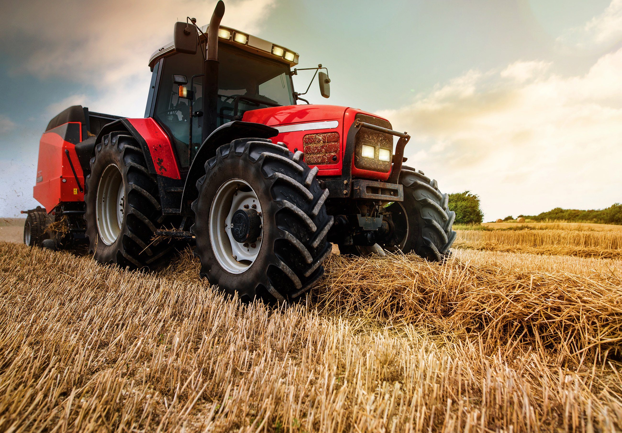 Wallarena Fototapete Kinderzimmer Jungen Traktor Kinder Landschaft Feld Natur Vlies Tapete für Jungenzimmer Vliestapete Wandtapete Motivtapete, Glatt, Traktor, Vliestapete inklusive Kleister