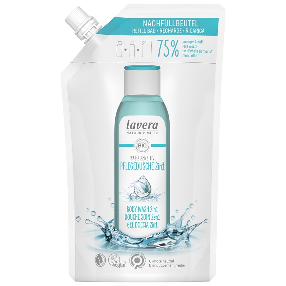 Lavera Basis Sensitiv Pflegedusche 2 in 1 Nachfüllbeutel 500 ml
