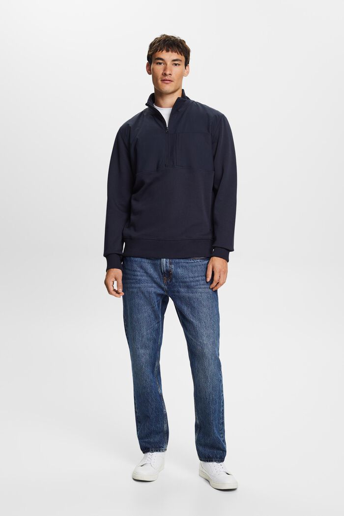 Troyer-Sweatshirt aus Materialmix