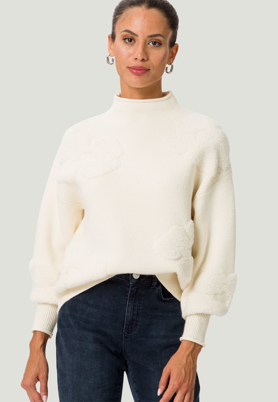Pullover florales Strukturmuster