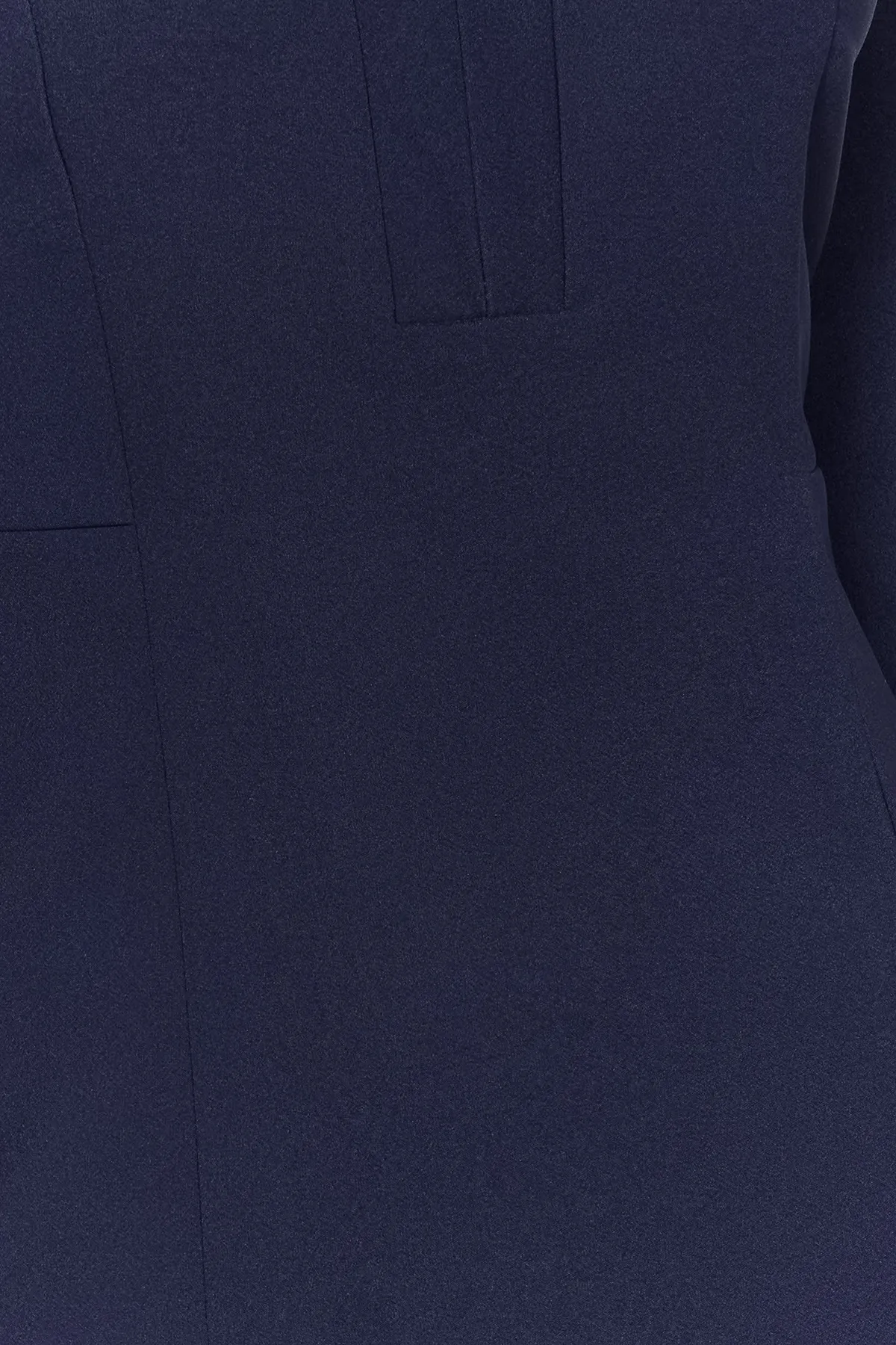 Trendyol Collection  Marineblaues, detailliertes Mini-Webkleid mit Kragen TWOAW24EL00464
