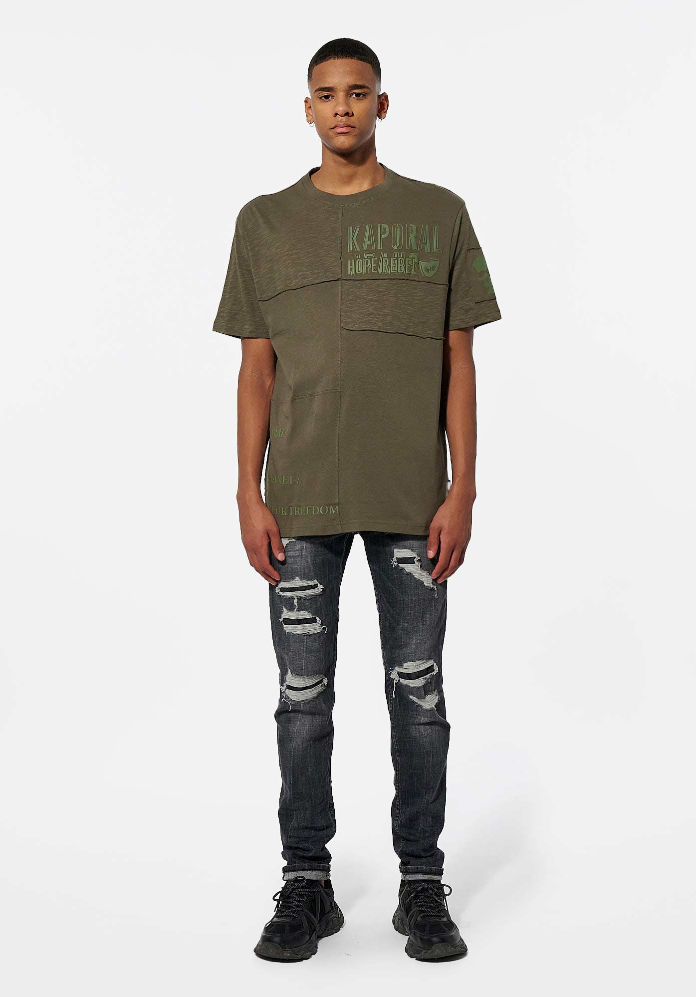 CLYDE  T-shirt kaki Homme en 100% coton