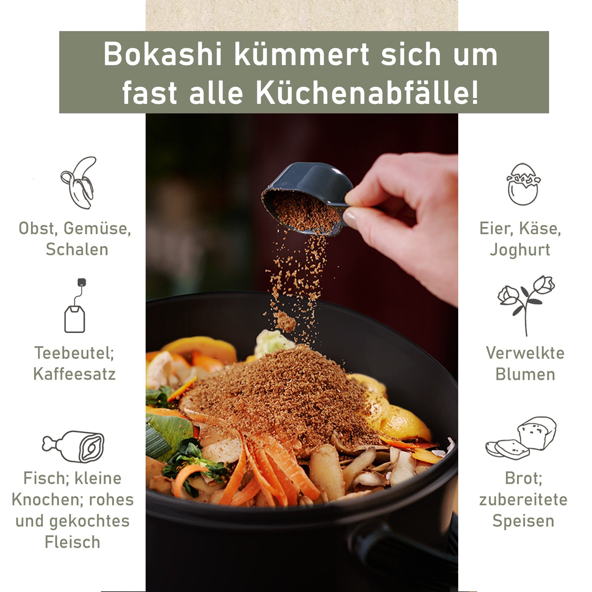 skaza Exceeding Expectations Komposter Bokashi Starter Set mit 2 Eimern und Ferment, 15,3 l