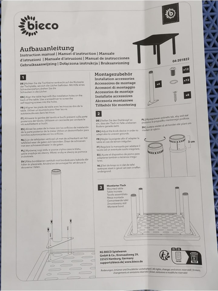 Bieco Spielwaren Kindertisch, Design: Eisgrau in Grau günstig kaufen onesize