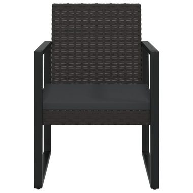 vidaXL Loungesofa 4-tlg. Garten-Lounge-Set mit Kissen Schwarz Poly Rattan, 4 Teile