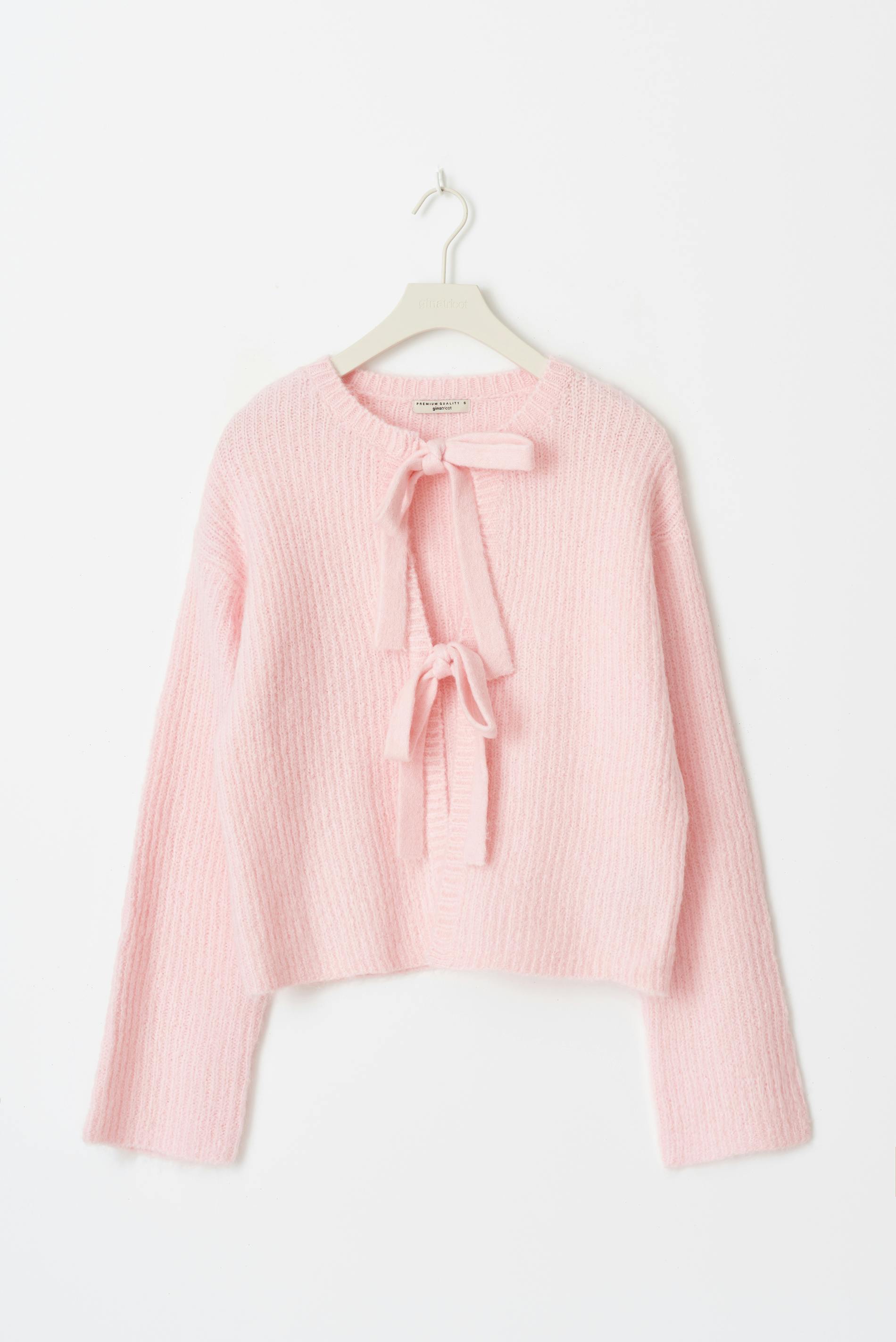 Knitted tie cardigan