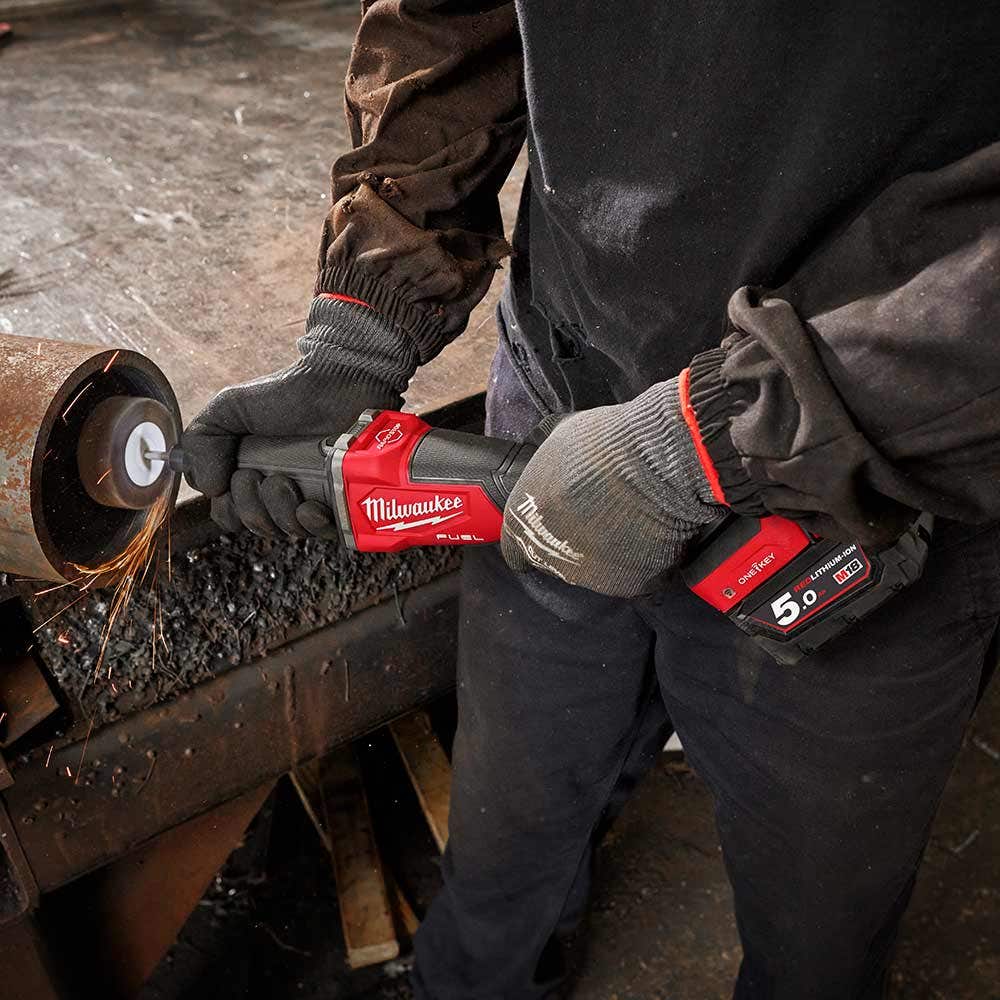 MILWAUKEE 18V FUEL™ 1/4" Braking Die Grinder w/ Deadman Paddle Switch Skin M18FDGROVPDB0