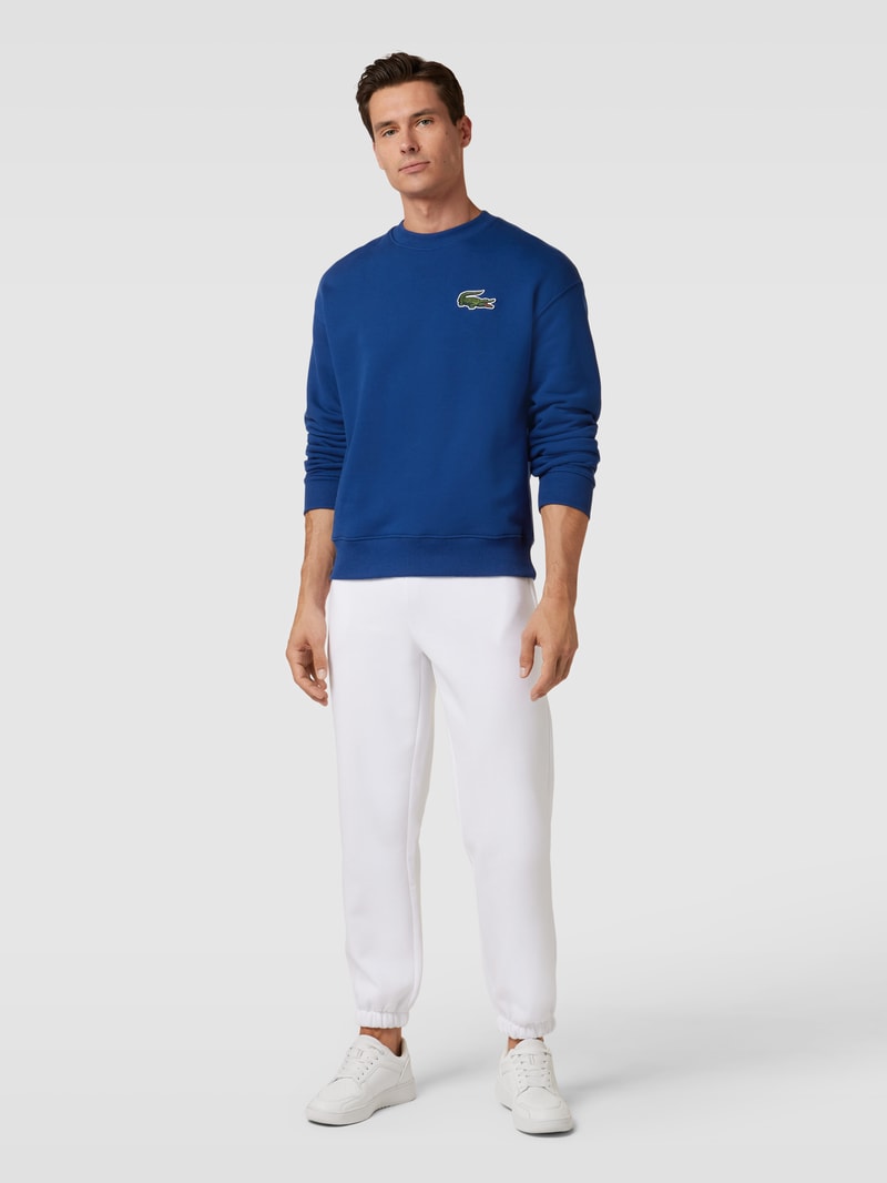 Sweatshirt mit Logo-Stitching in blau