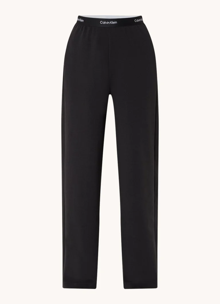 Pantaloni da casa Calvin Klein a vita alta e gamba larga con striscia logo