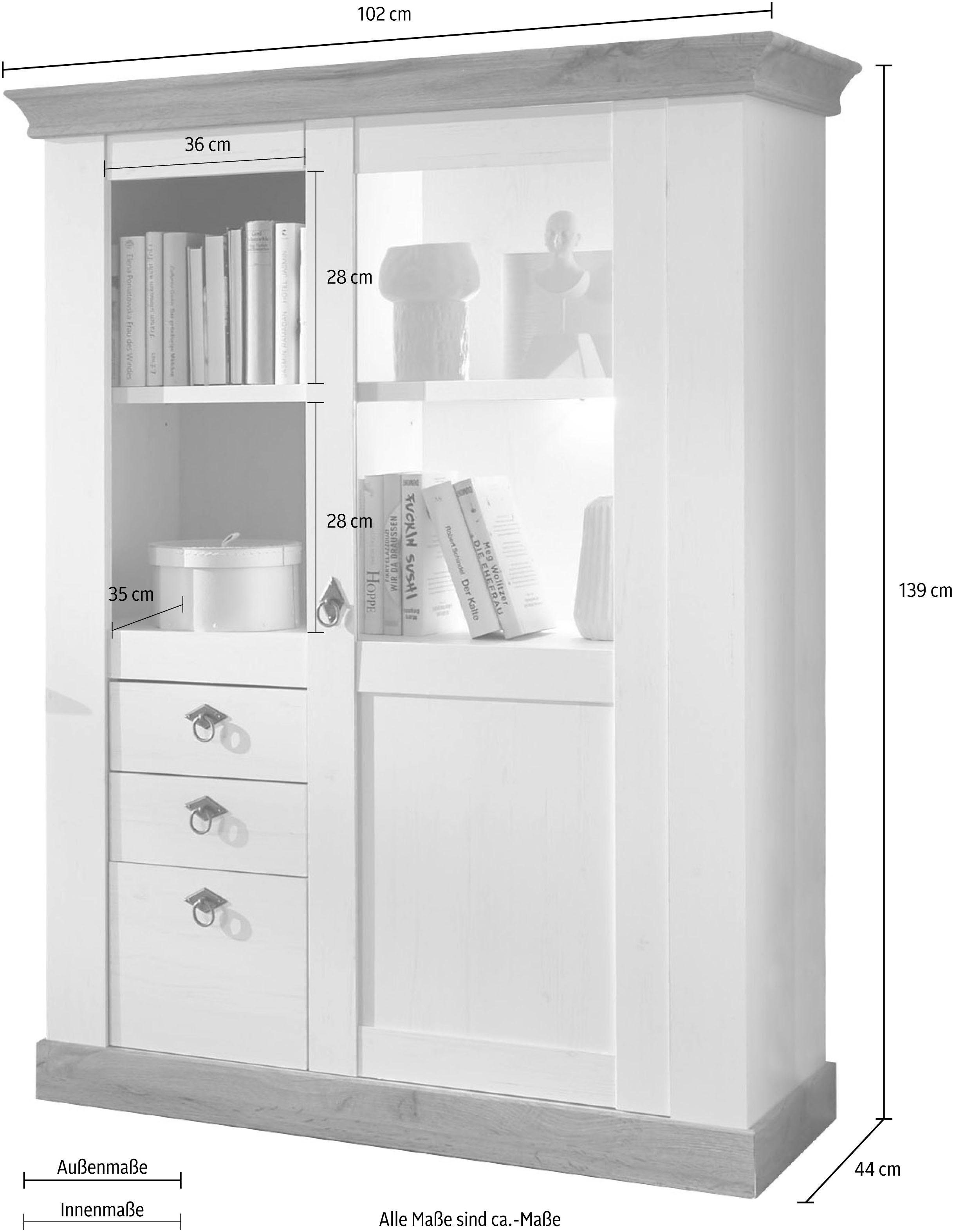 Home affaire Highboard Cremona, Höhe 139 cm
