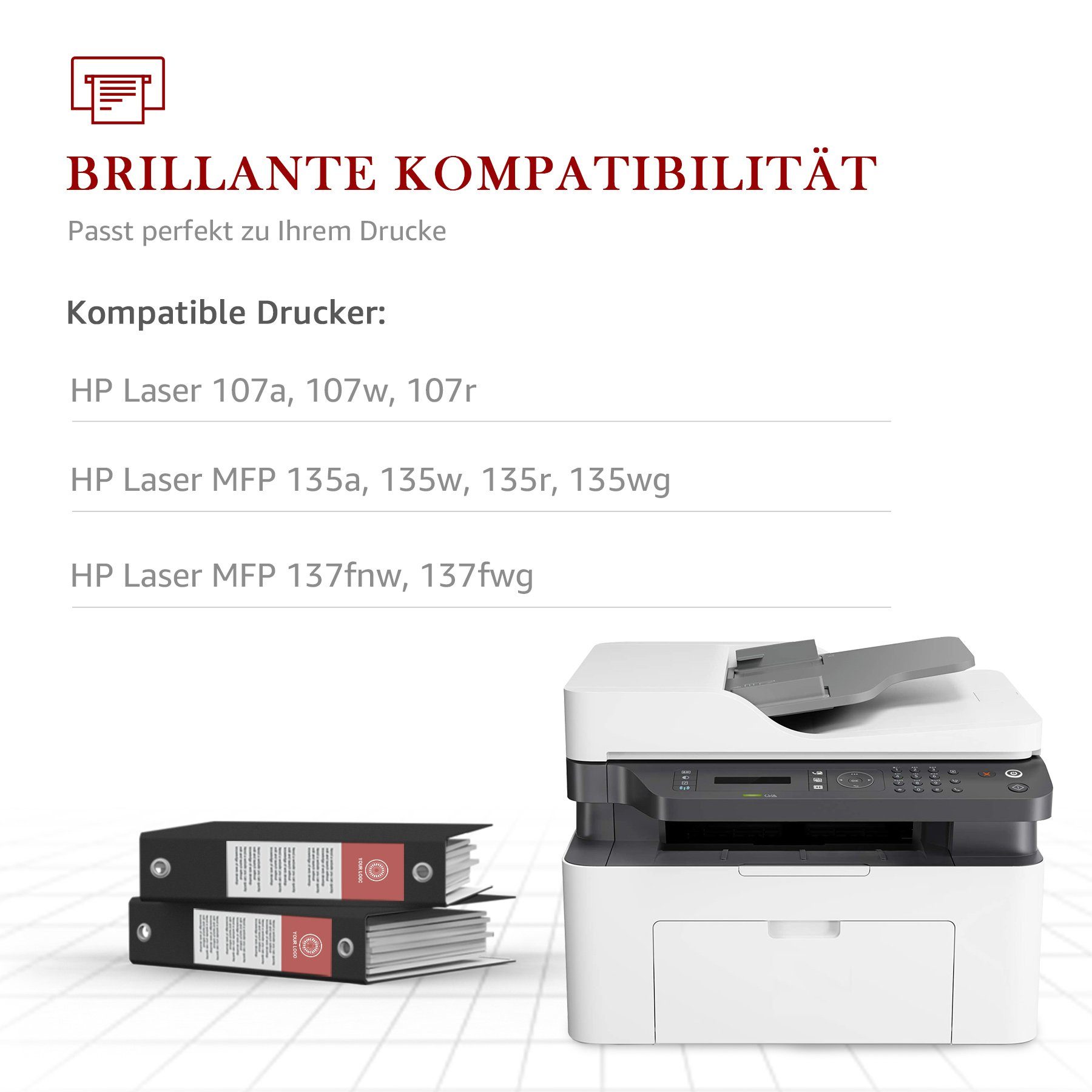Toner Kingdom Tonerpatrone für HP 106A W1106A, (Mit chip, 1-St), Laser MFP 135a 135wg 137fnw 107a