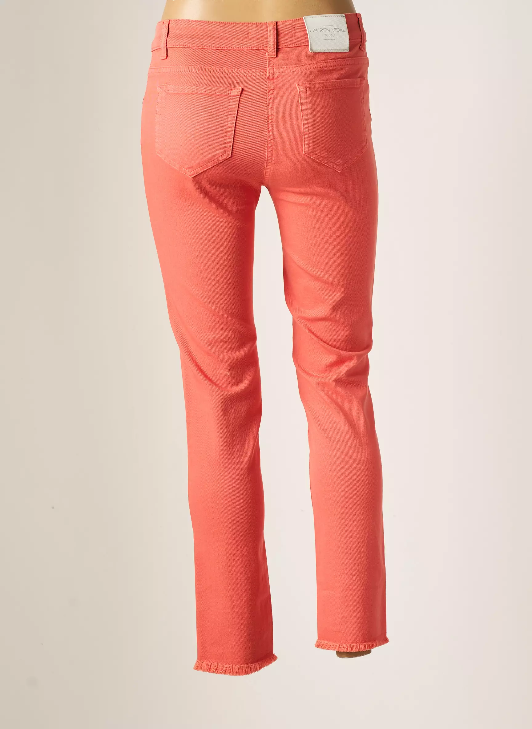Lauren Vidal Jeans Coupe Slim Femme couleur orange