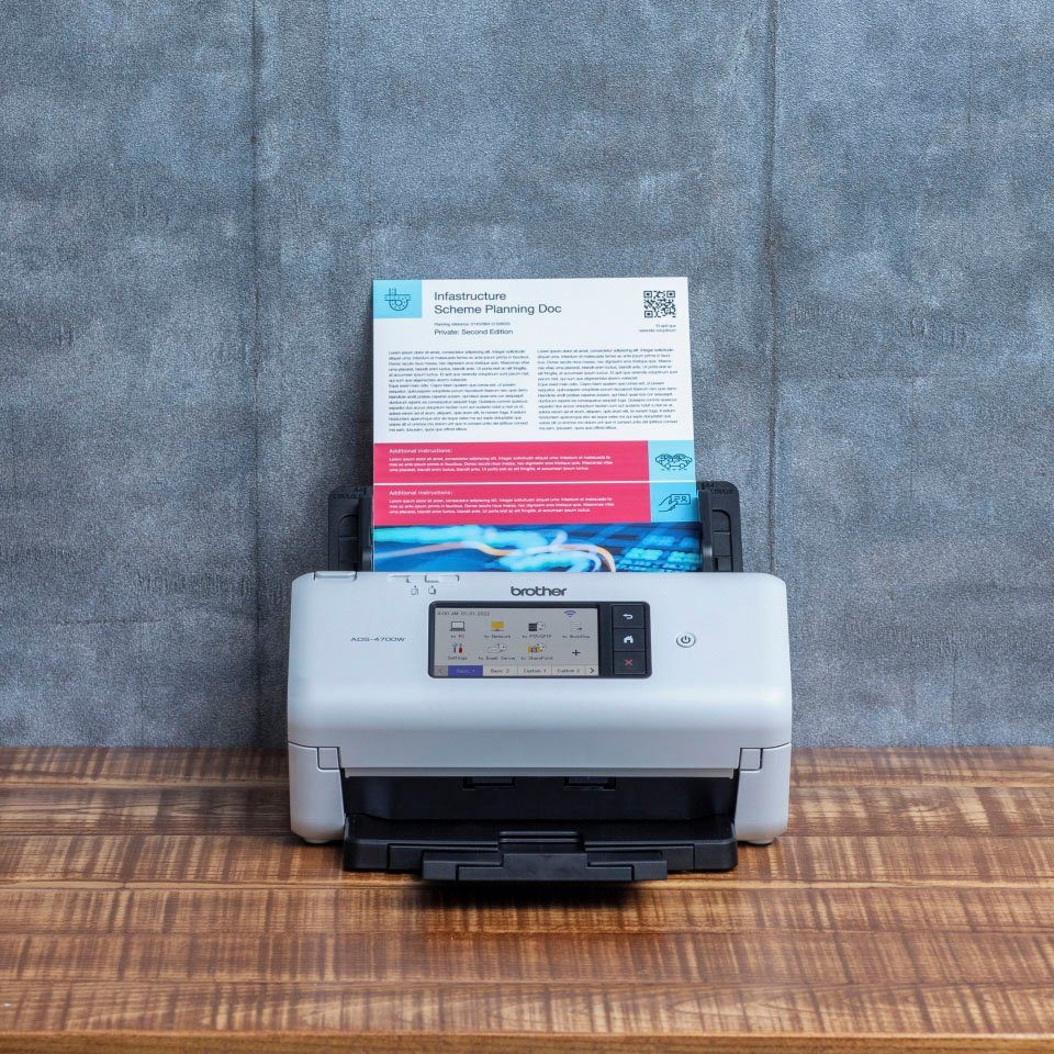 Brother ADS-4700W Scanner, (LAN (Ethernet), WLAN (Wi-Fi), Wi-Fi Direct)