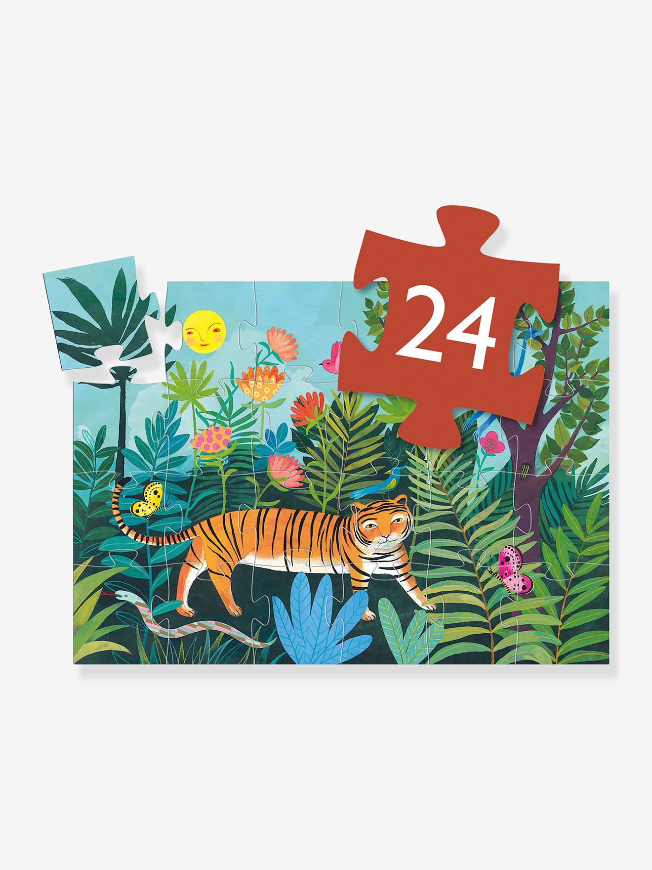 Puzzle 24 pièces La balade du Tigre DJECO orange