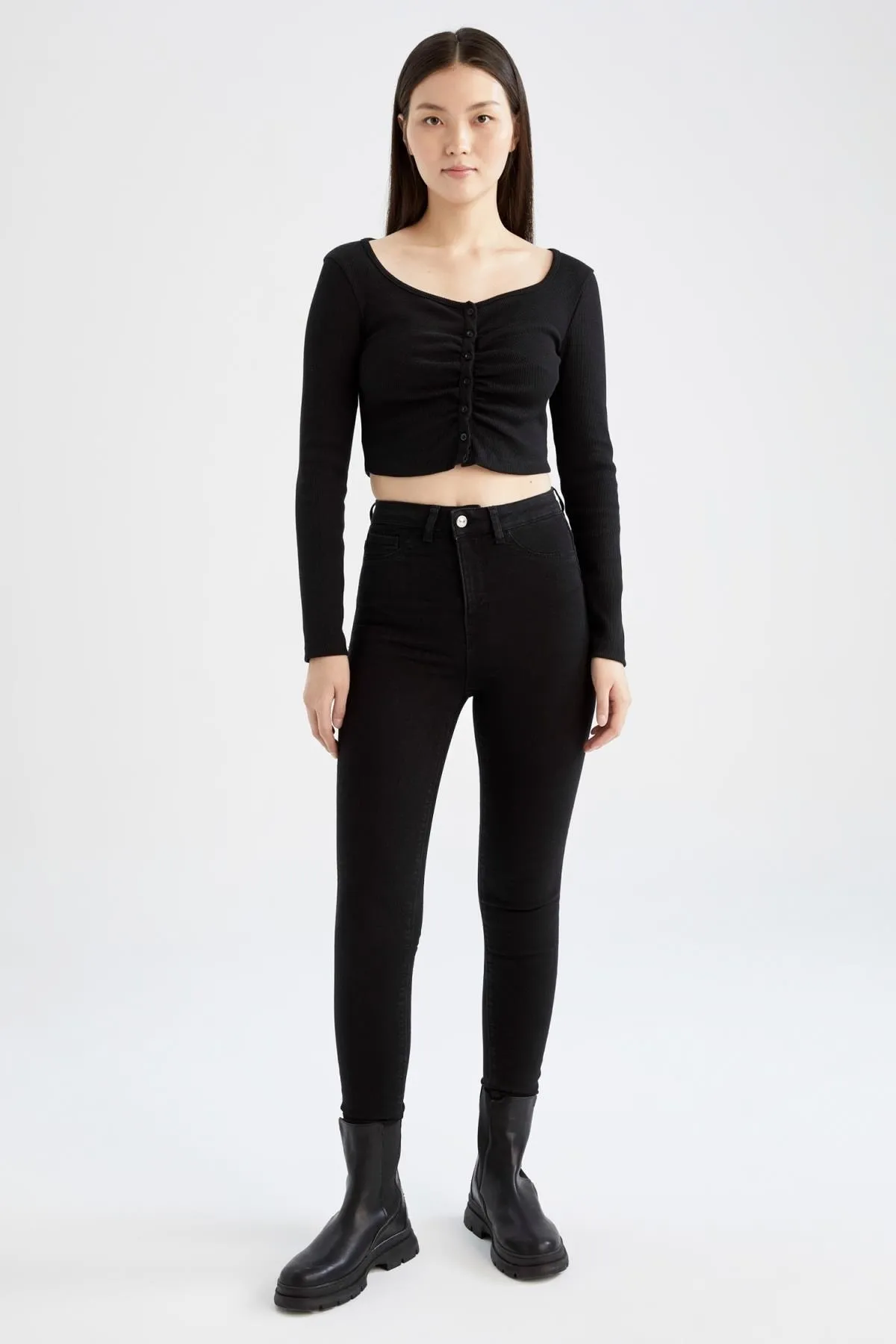 DeFacto  Super Skinny Jeans im Jegging-Schnitt mit hoher Taille Y7204az22au