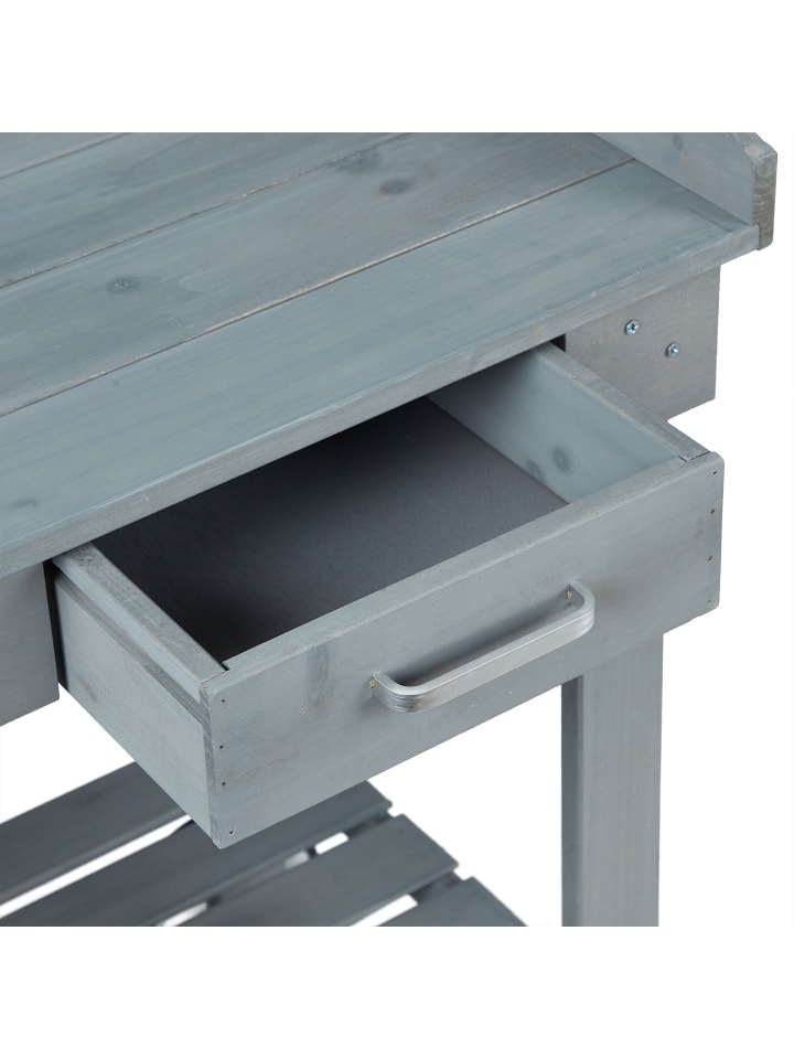 relaxdays Pflanztisch in Grau - (B)97 x (H)120 x (T)49 cm günstig kaufen onesize
