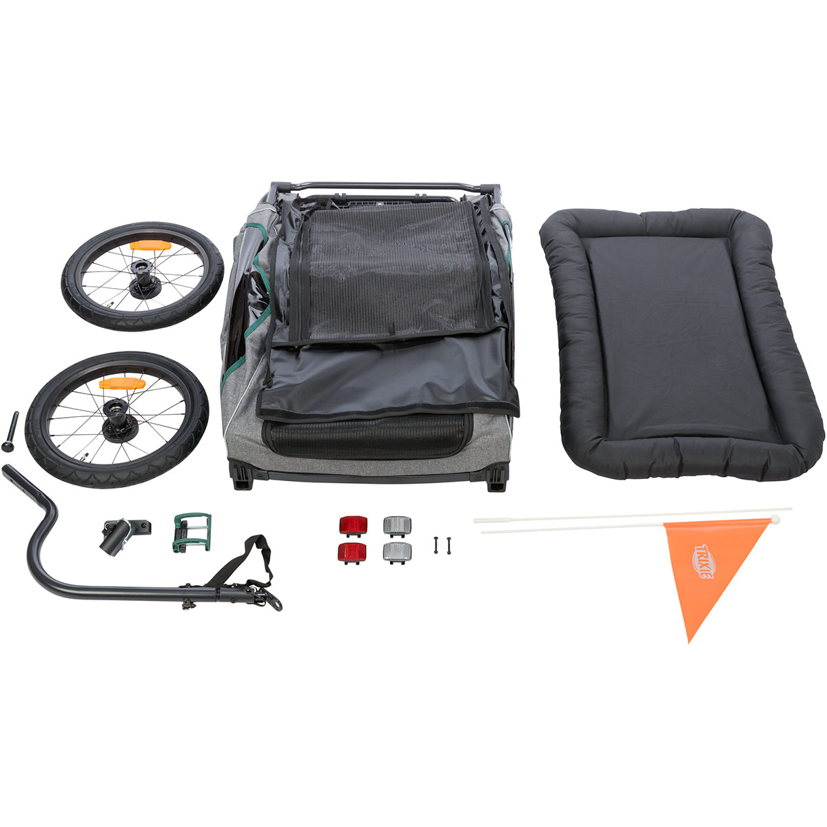 Trixie Fahrrad-Anhänger Grau/Salbei günstig kaufen bei ZooRoyal