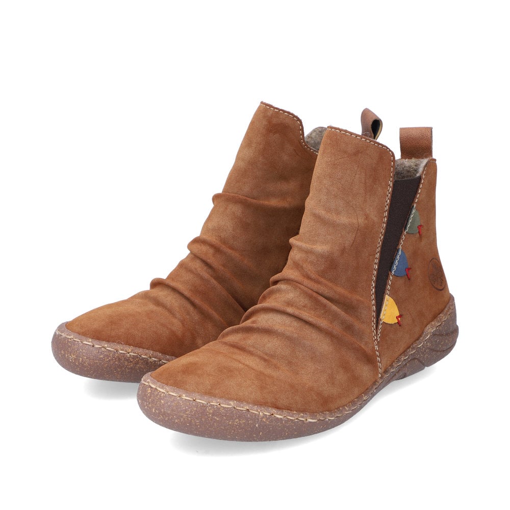 Rieker Damen Kurzstiefel karamellbraun