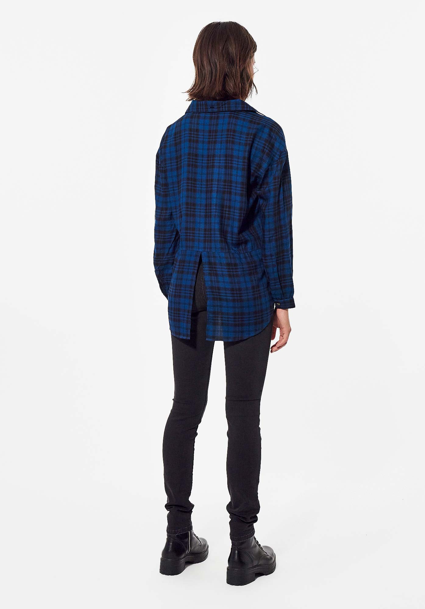 NESS   Chemise à carreaux bleus Femme