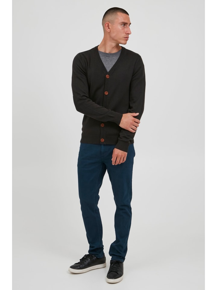 BLEND Cardigan BHLennard 703656ME Strickjacke mit Ton-in-Ton Ellenbogenpatches in Schwarz günstig kaufen
