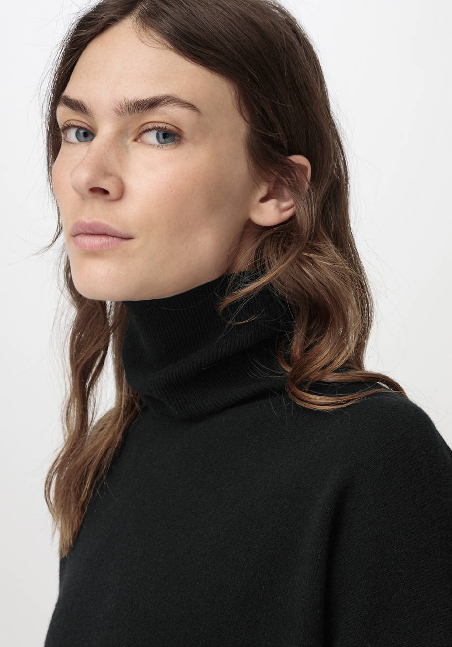 Rollkragenpullover aus Bio-Schurwolle mit Kaschmir