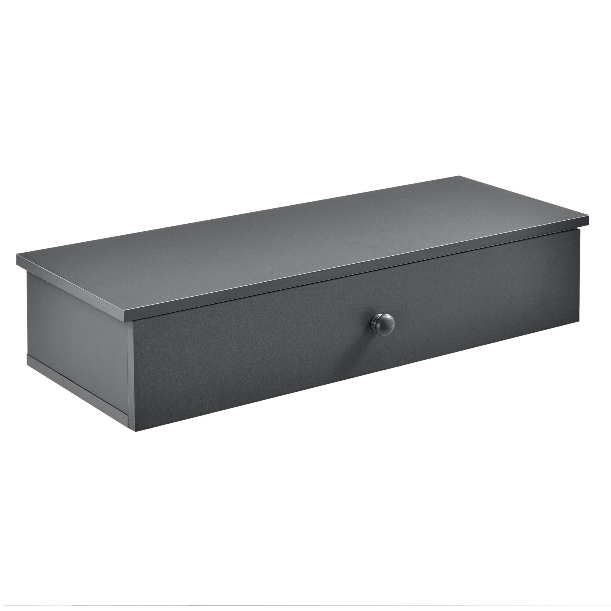 en.casa Wandboard, Ringsted Hängender Nachtschrank / Wandkommode Dunkelgrau
