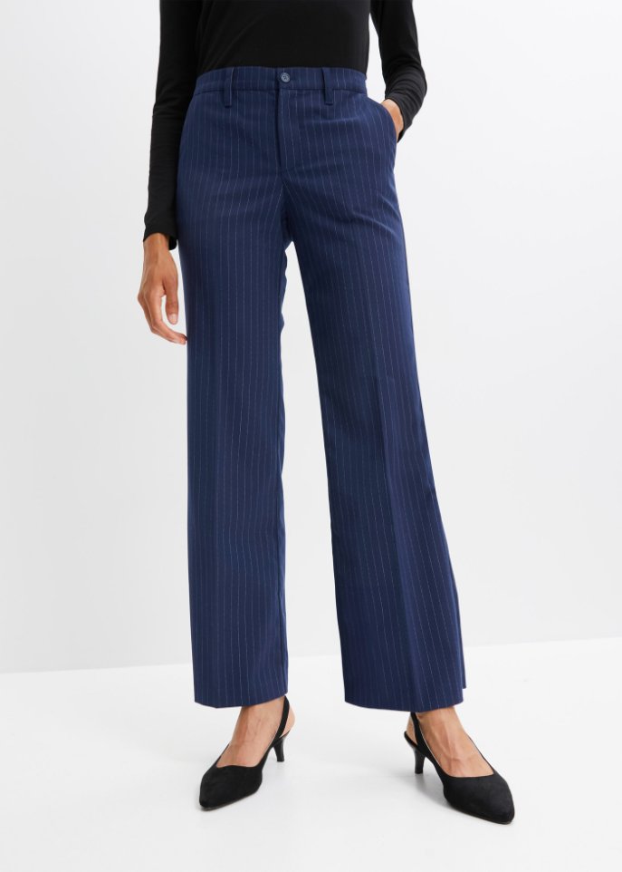 Nadelstreifen-Hose mit weitem Bein
