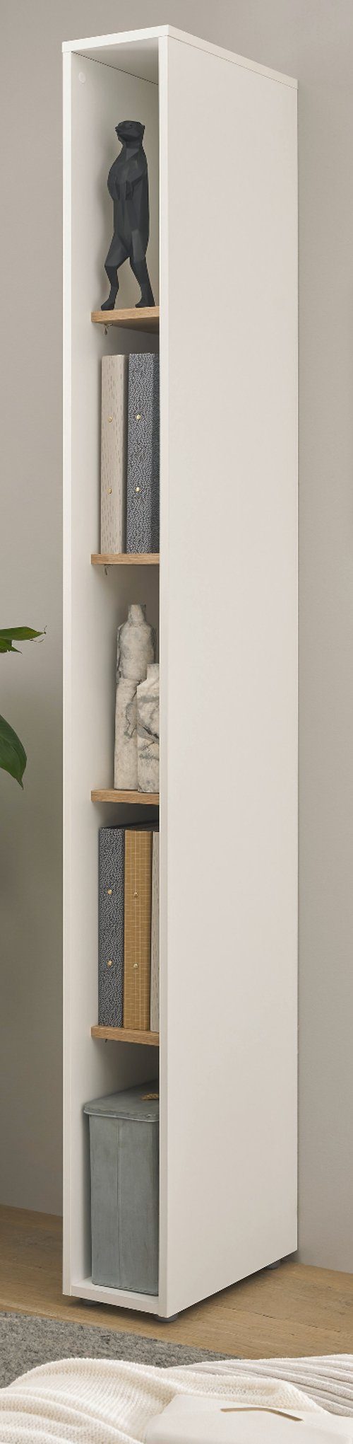 Furn.Design Aktenregal Center, Regalschrank in weiß mit Wotan Eiche, mit 5 Ordnerhöhen