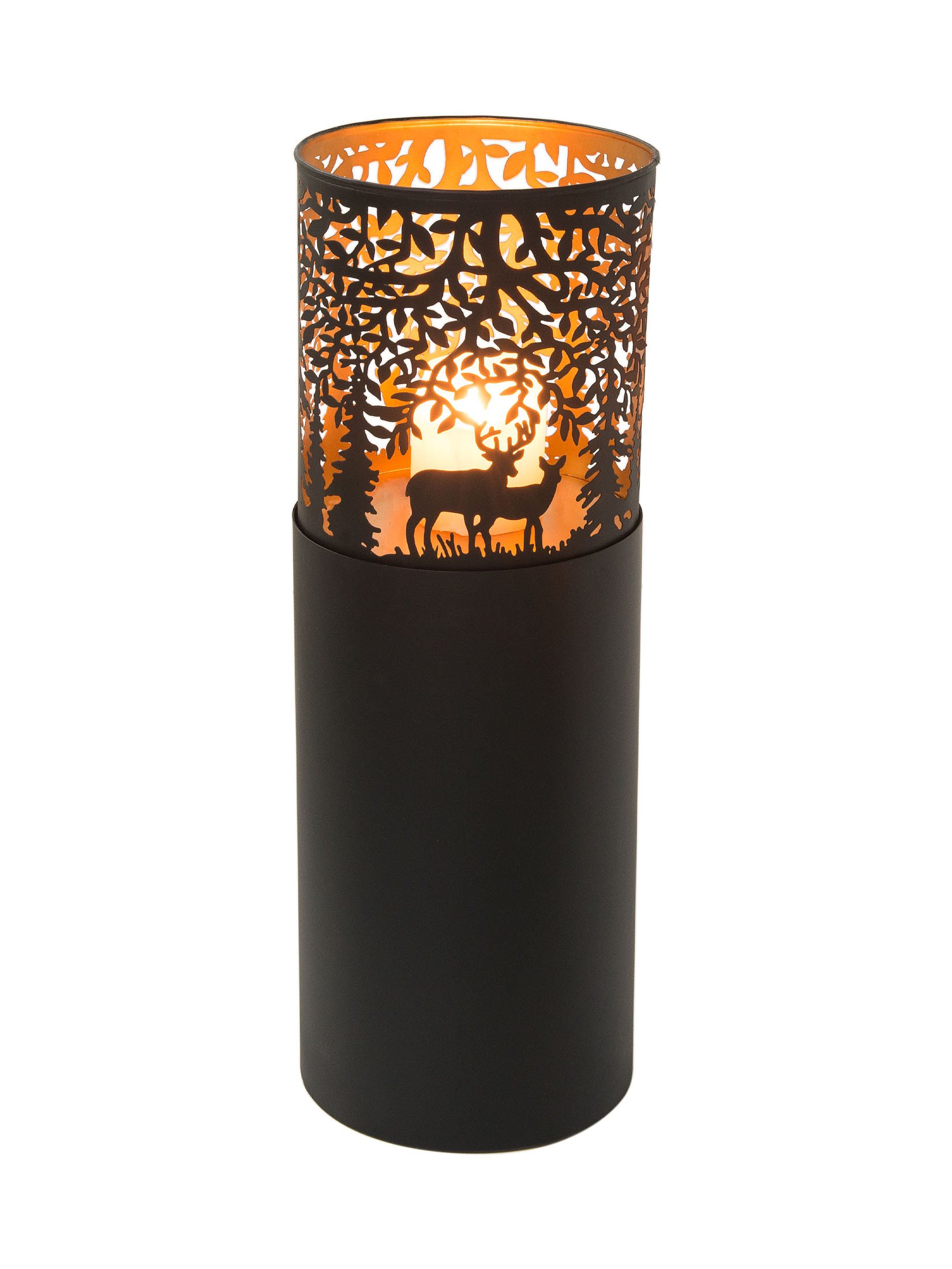 Ravina Windlicht auf Standfuß, Black/Gold