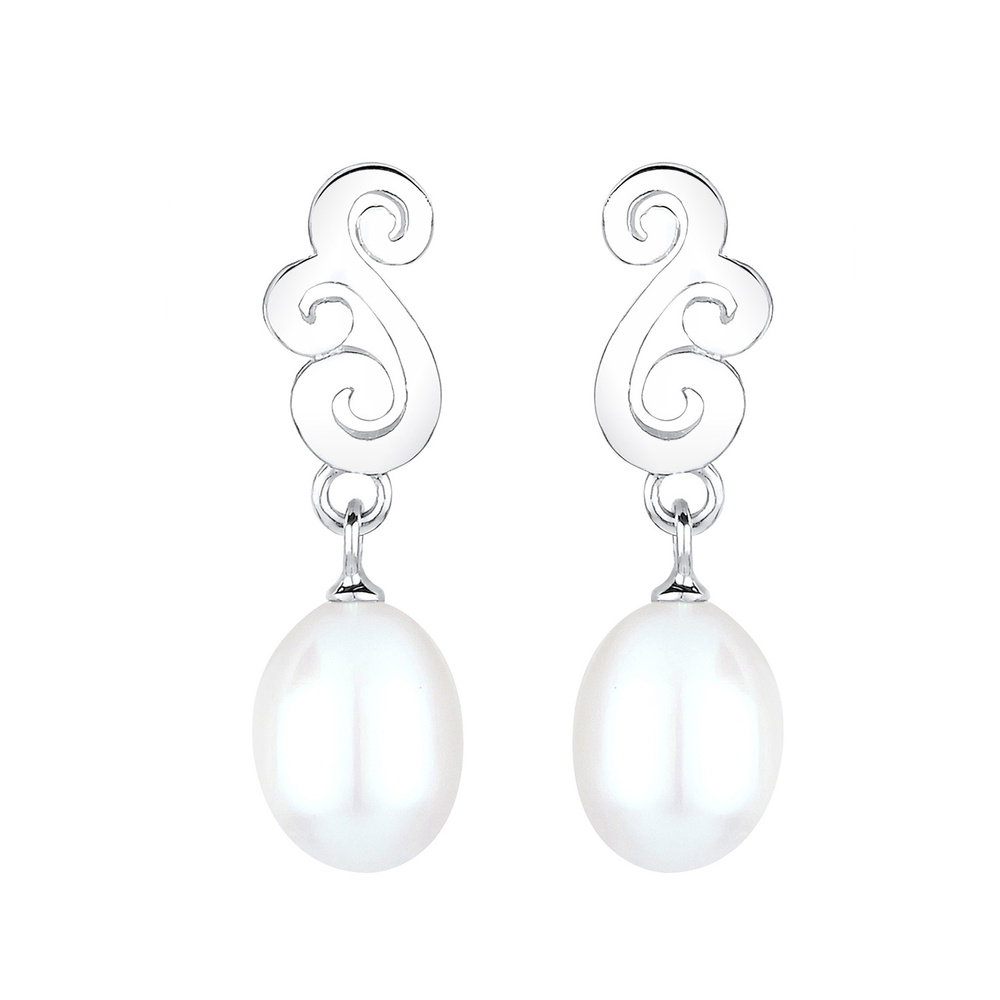 Elli Elli Boucles d'Oreilles Ornament Perle Glamour Süwasserzuchtperle Silber Boucles d'oreilles