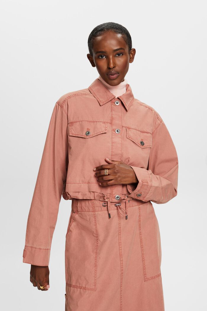 Cropped-Jacke aus Baumwollcanvas zum Binden