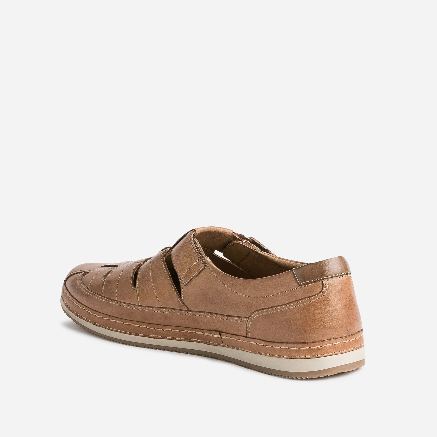 Sandale fermée marron en cuir
