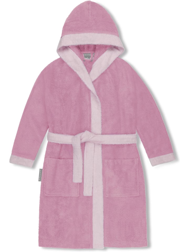 normani Frottee Kinderbademantel aus Bio-Baumwolle in Rosa günstig kaufen