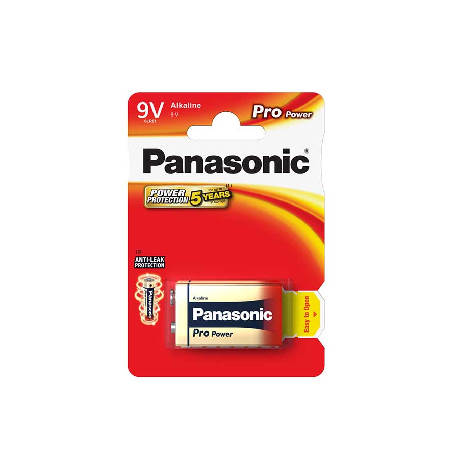 Panasonic Pro Power Alkali 9V-Block Batterie 6LR61PPG/1BP, 9 V, 1 Stück - ATU
