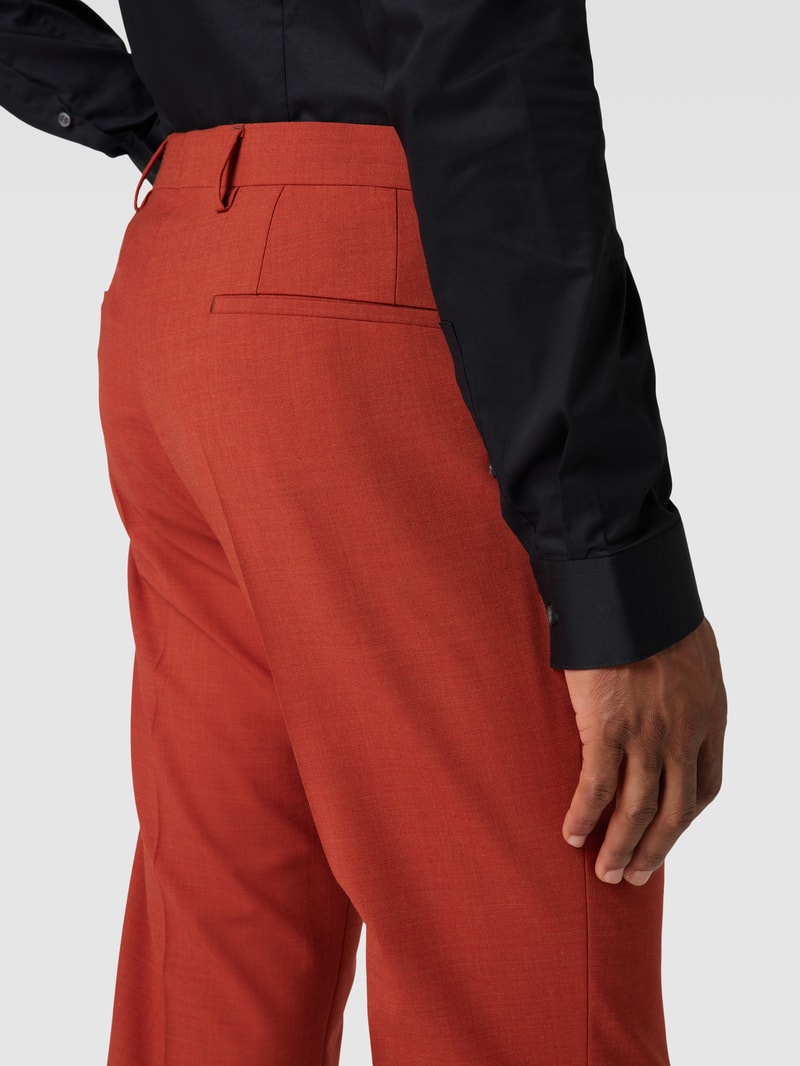 Slim Fit Anzug mit Strukturmuster in orange