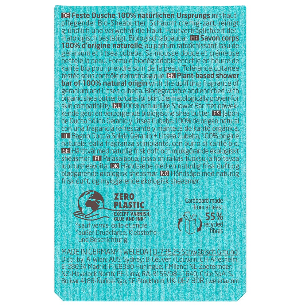 Weleda Shower Bar feste Dusche Geranium + Litsea Cubeba 75 g