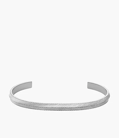Fossil Armspange Harlow Linear Texture Edelstahl