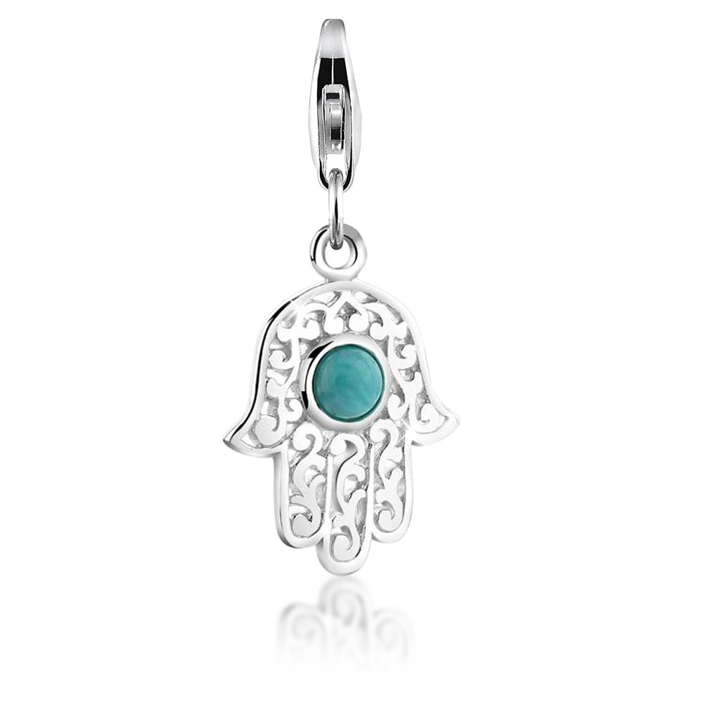 Nenalina Nenalina Amulette Femmes Hamsa pendentif main avec howlite pierres précieuses en  Pendentif