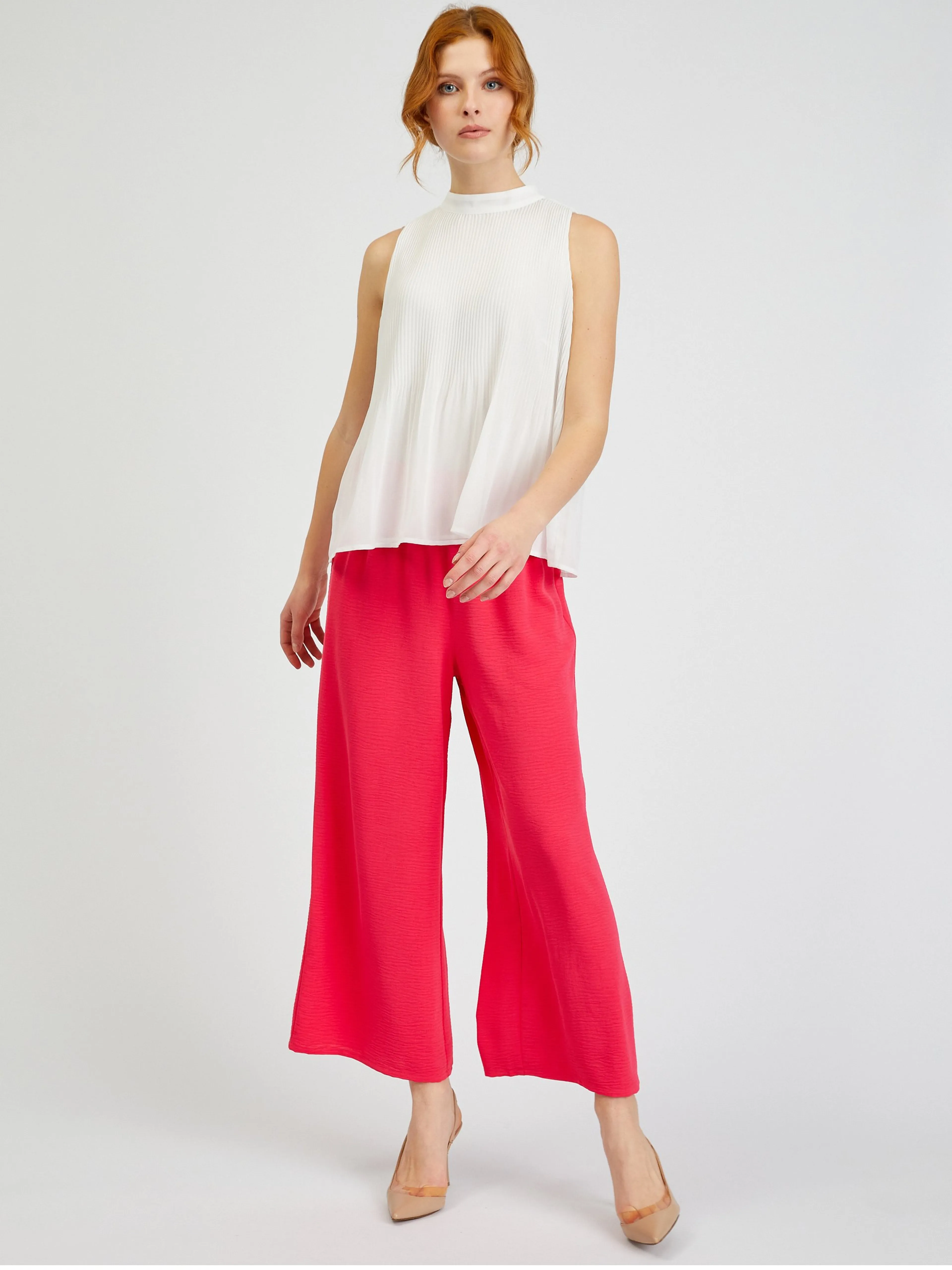 Weiße Damen-Faltenbluse ORSAY