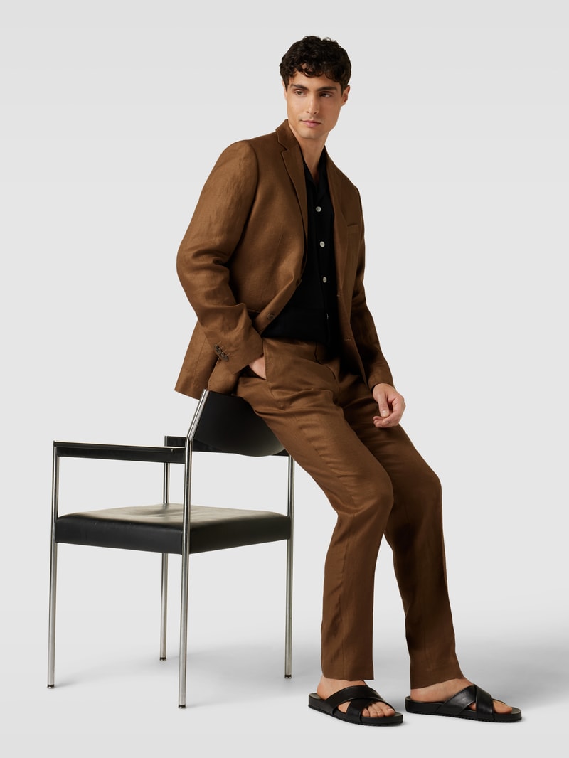 Slim Fit Anzughose mit Eingrifftaschen Modell 'florida' in haselnuss braun